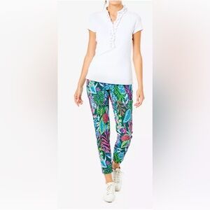 New Lilly Pulitzer Luxletic Corso Pant Tropical Print Skinny Pants - Multicolor